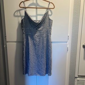LOFT Black and White Gingham Dress
